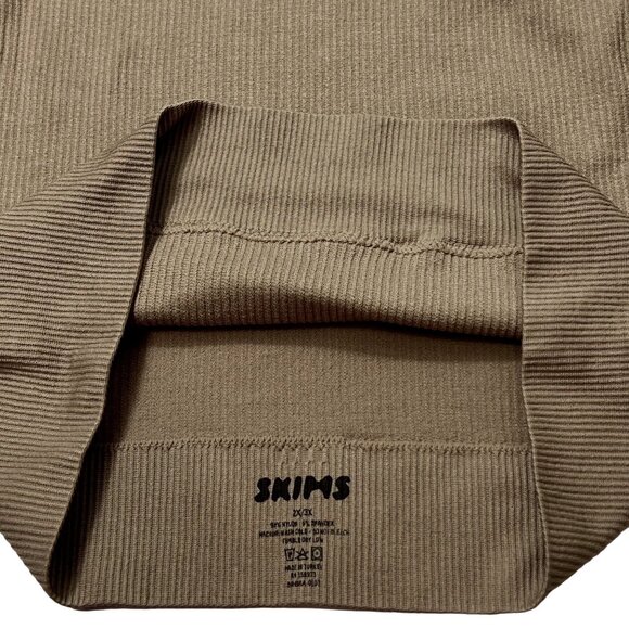 SKIMS Stretch Rib High‎ Neck Bralette NEW Desert 2X/3X - Picture 8 of 11